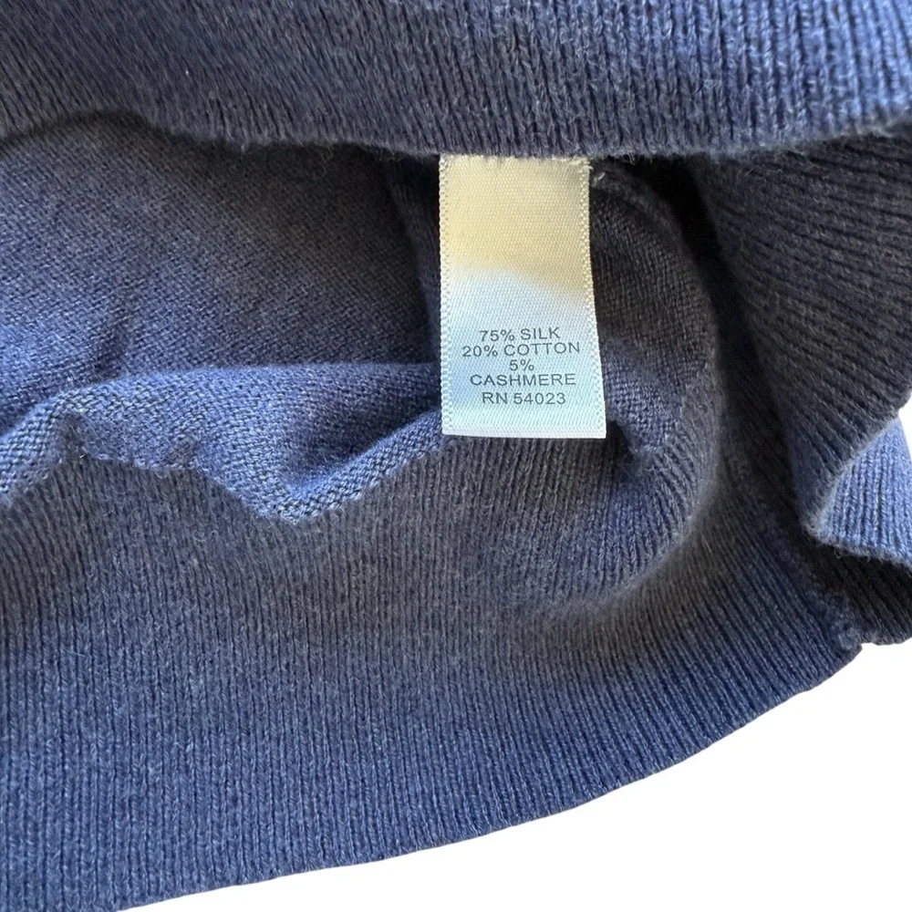 Banana Republic Silk Cashmere Sweater Mens L Blue V Neck Luxury Lightweight
